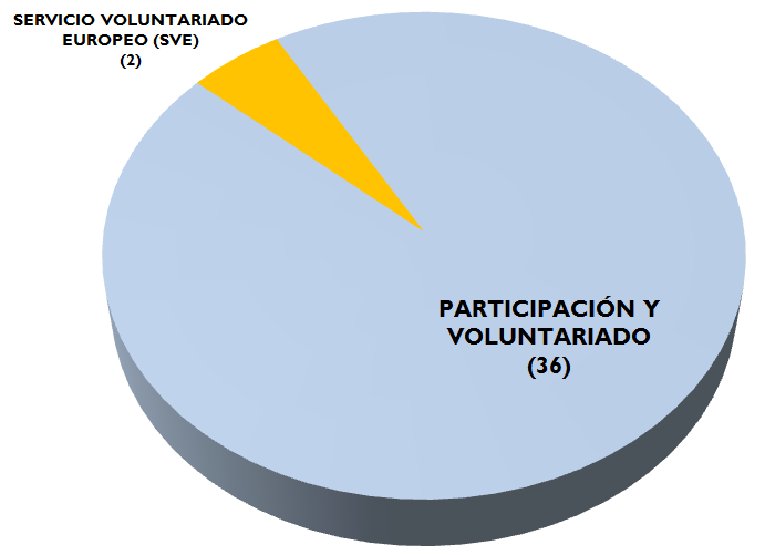 gráfica de voluntariado